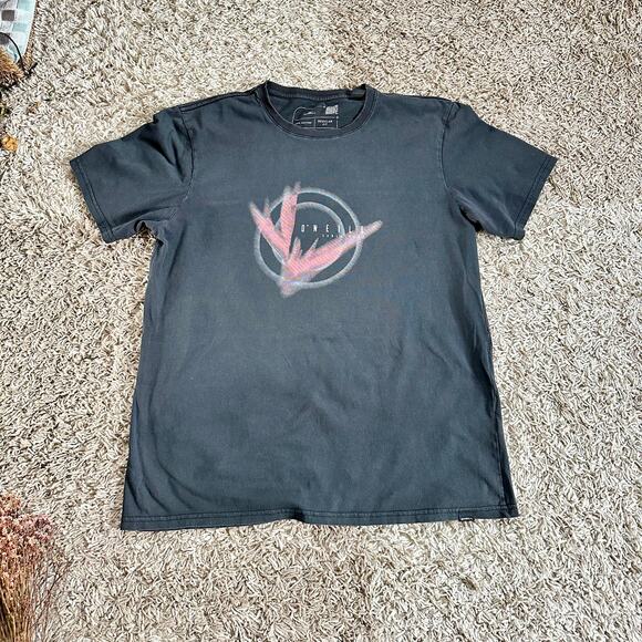 Y2K O’Neill Oneill Faded Black Regular Fit Tee Big Logo Surf Style Men’s Size L - Picture 2 of 7